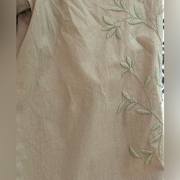 Women’s REBECCA TAYLOR LA VIE Olive green embroidered poplin dress- Size Medium - Picture 8 of 10